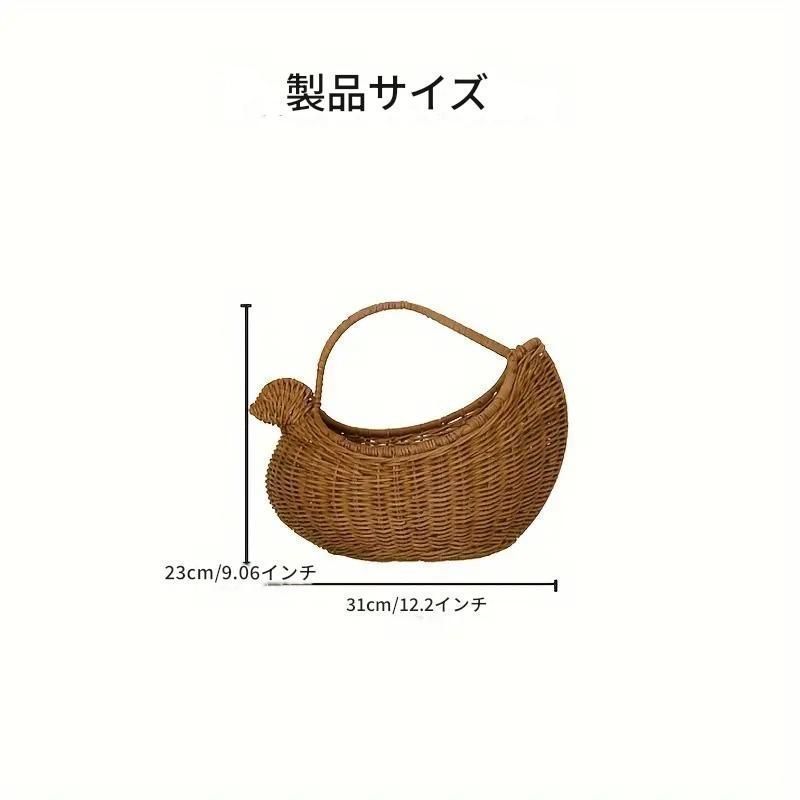 ヴィンテージ ウィッカー 手編み 収納バスケット 窓付き 多目的