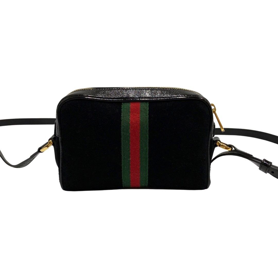 ほぼ未使用 保存袋付 GUCCI グッチ オフィディア シェリーライン GG 金具 スエード エナメル レザー ミニ ショルダーバッグ ブラック  29969 - メルカリ