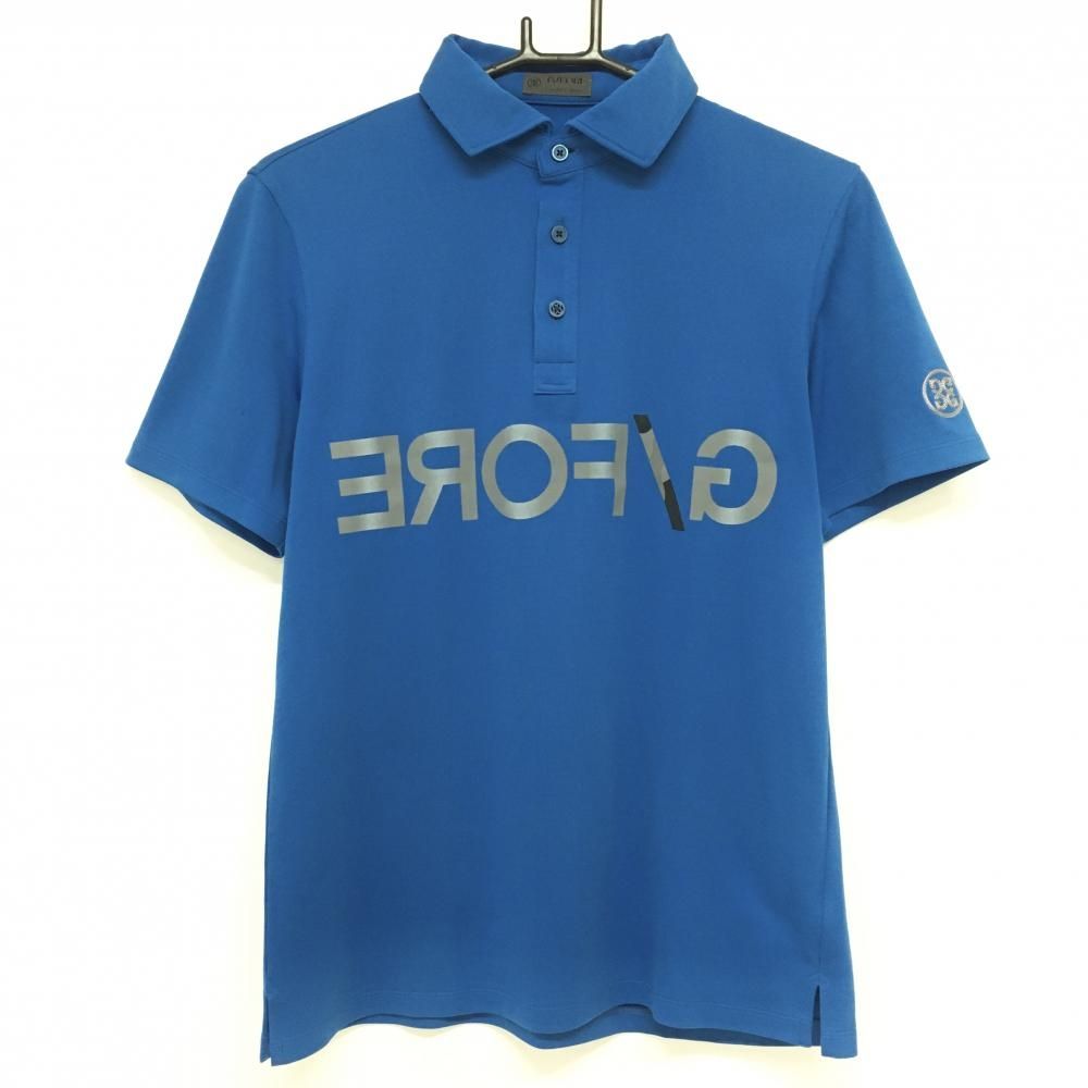 ジーフォア ゴルフ G/FORE Lサイズ ニットポロシャツ ブルー