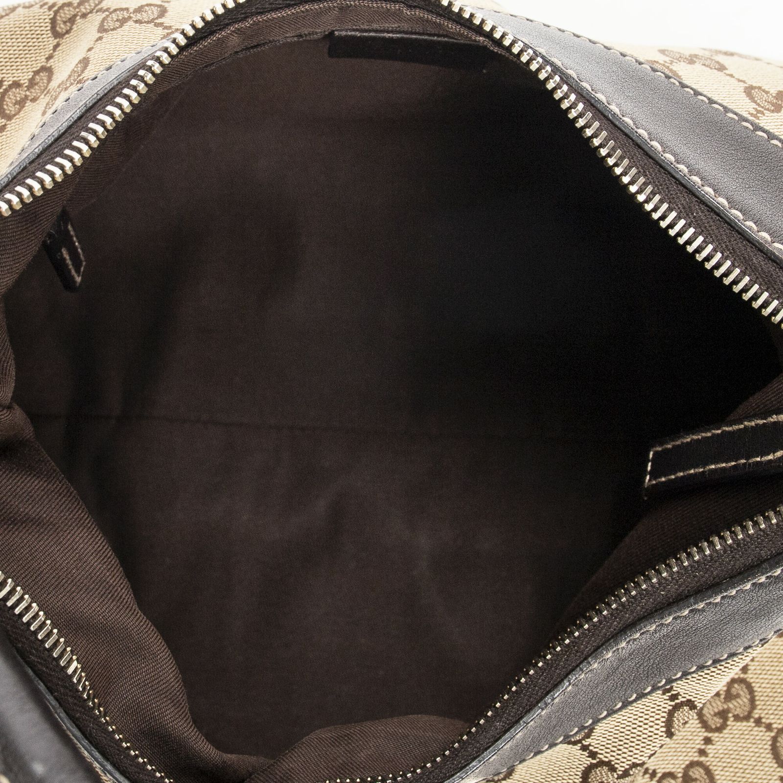 GUCCI グッチスモール D リング ホーボーブラウン ベージュGGキャンバスA DECORATOM_COM_BR