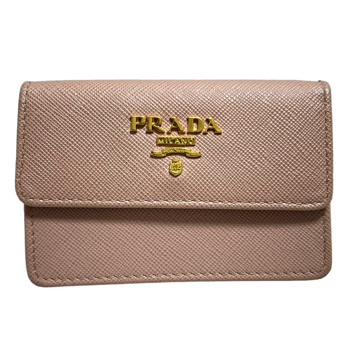 PRADA プラダ 名刺入れ - 1M0881 ライトピンク レザー