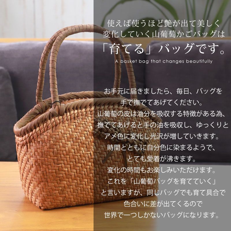 山葡萄のカゴバック＋手染めハンドメイドストール付き 山葡萄のカゴ