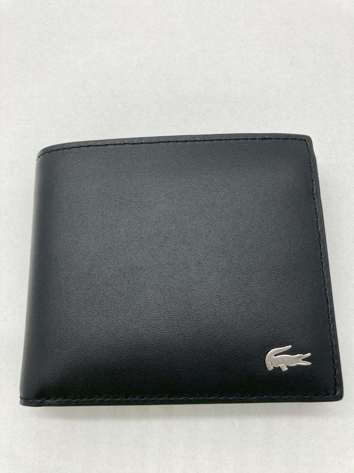 04m2215∞ LACOSTE ラコステ 二つ折り財布 NH1112FG ブラック 小銭入れ