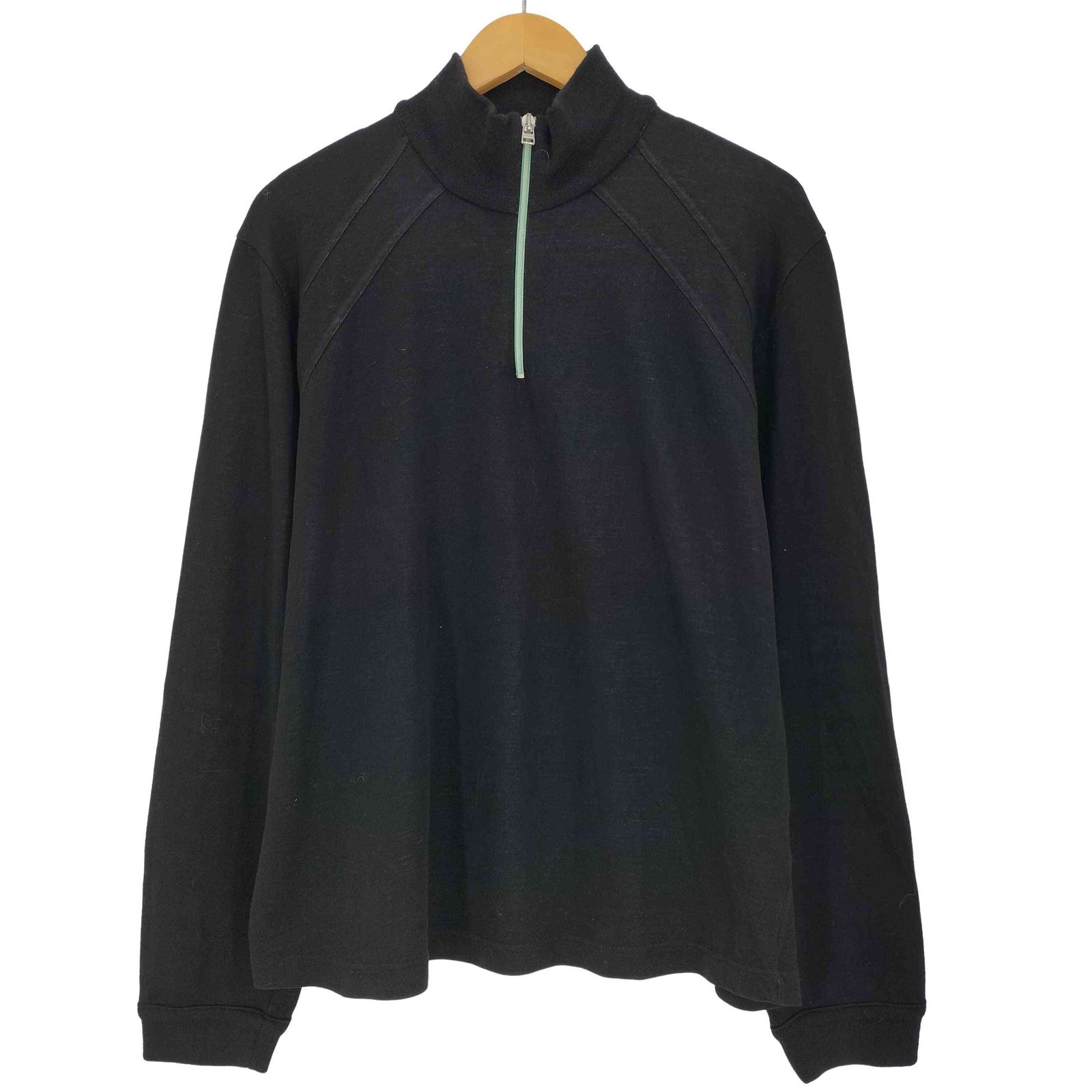 ヒューゴボス HUGO BOSS イタリア製 ラグラン ウールハーフジップニット メンズ import：XL 