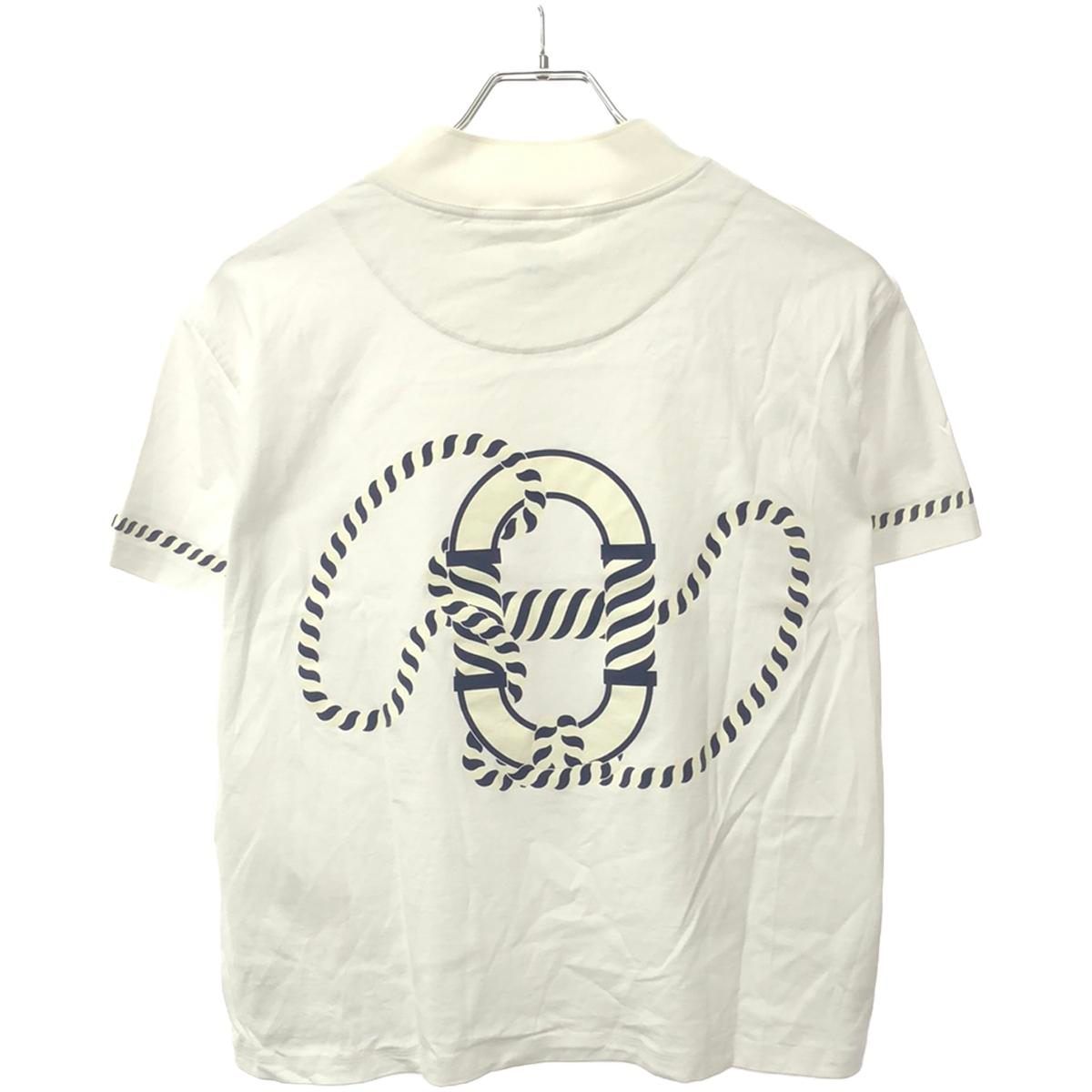 HERMES - HERMES エルメス 23SS カルトゥッシュ モックネックTシャツ 3E4621DL ホワイト 34 HERMES エルメス 23SS カルトゥッシュ モックネックTシャツ 3E4621DL