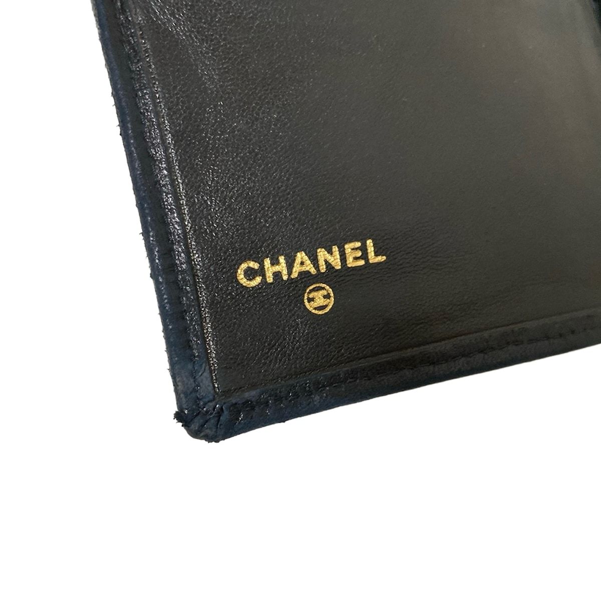 CHANEL(シャネル) 長財布 ビコローレ 黒 がま口 ラムスキン