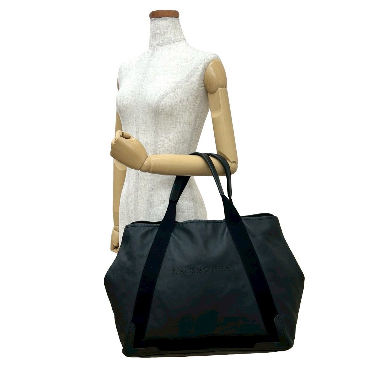 【美品】バレンシアガ カバス ハンドバッグ トートバッグ ポーチ付き ブラック 極 美品 袋 ポーチ付き BALENCIAGA バレンシアガ ネイビーカバス