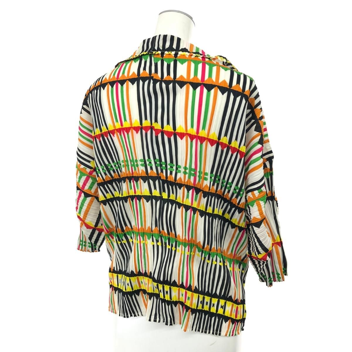 PLEATS PLEASE プリーツプリーズ イッセイミヤケ 総柄 七分袖シャツ
