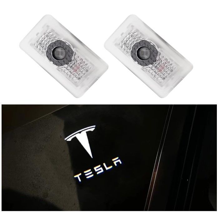 Tesla テスラ専用 ドア ロゴ カーテシランプ 左右2個 純正交換 ガラス