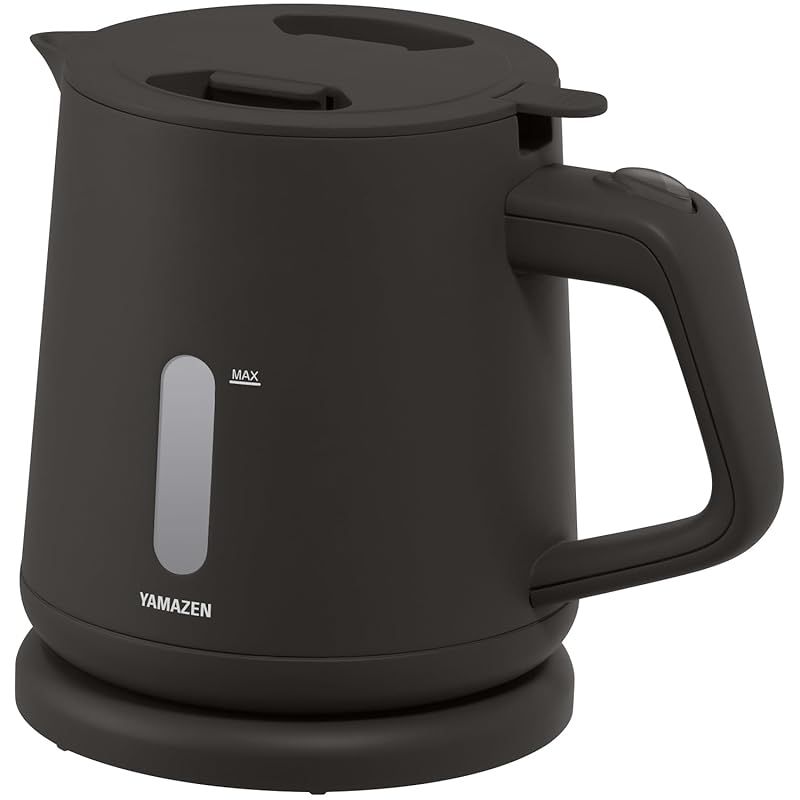 山善 電気ケトル 電気ポット 1.0L 1200W 一人暮らし 二人暮らし 湯こぼれ防止 空焚き防止 沸騰後自動電源OFF お手入れ簡単 ブラック YKU-S1210J B 1