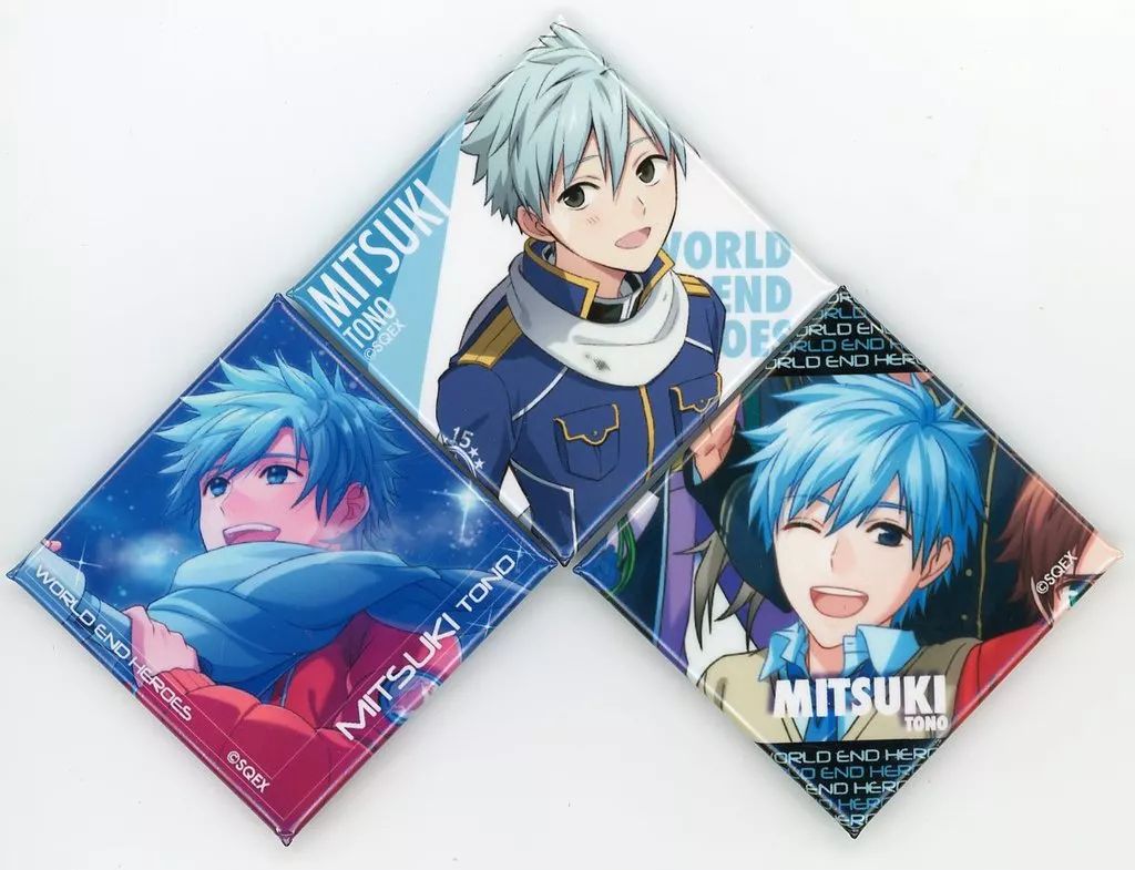 中古】バッジ・ピンズ [単品] 透野光希 スクエア缶バッジ3種セット