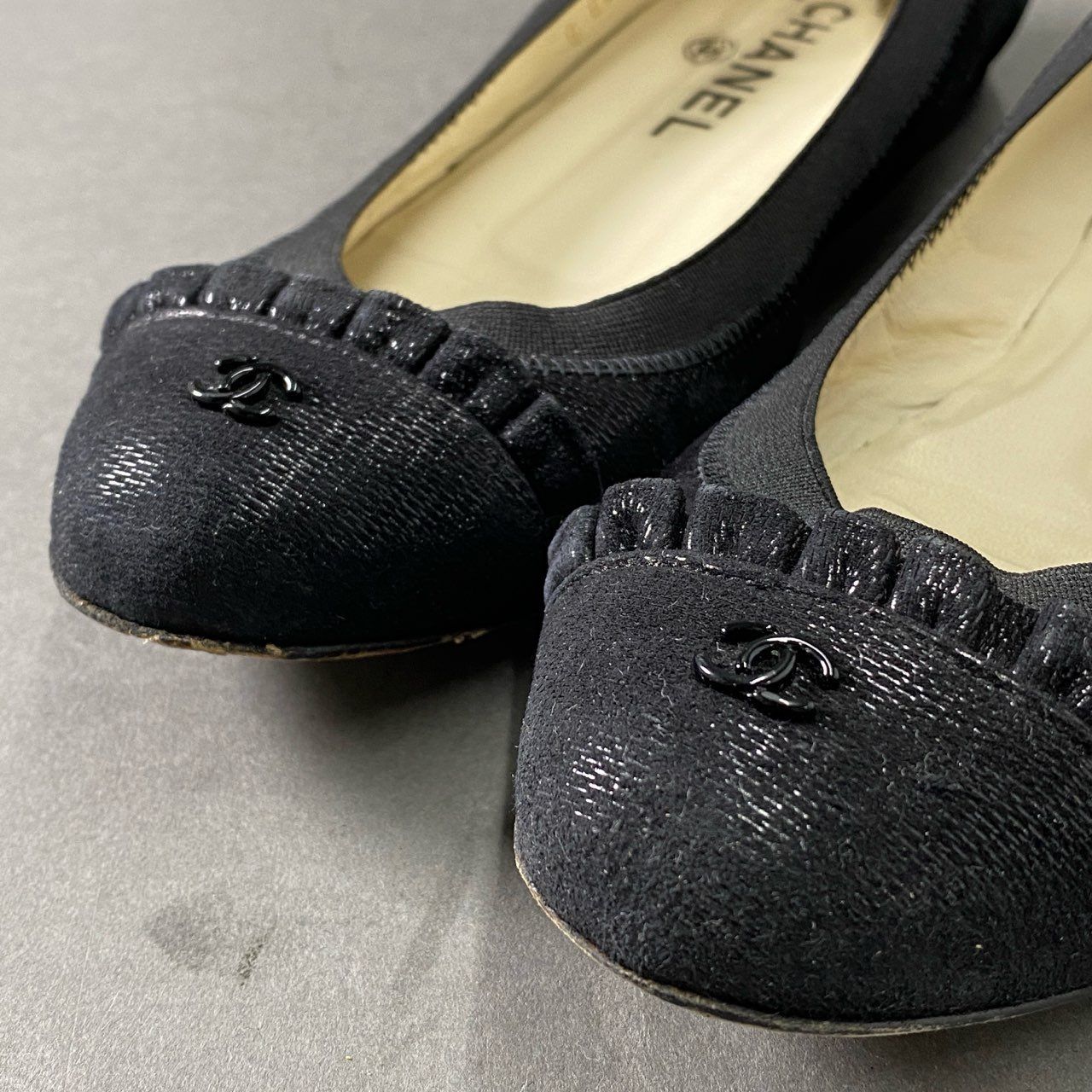 5f7 CHANEL シャネル ココマーク バレリーナシューズ フラット