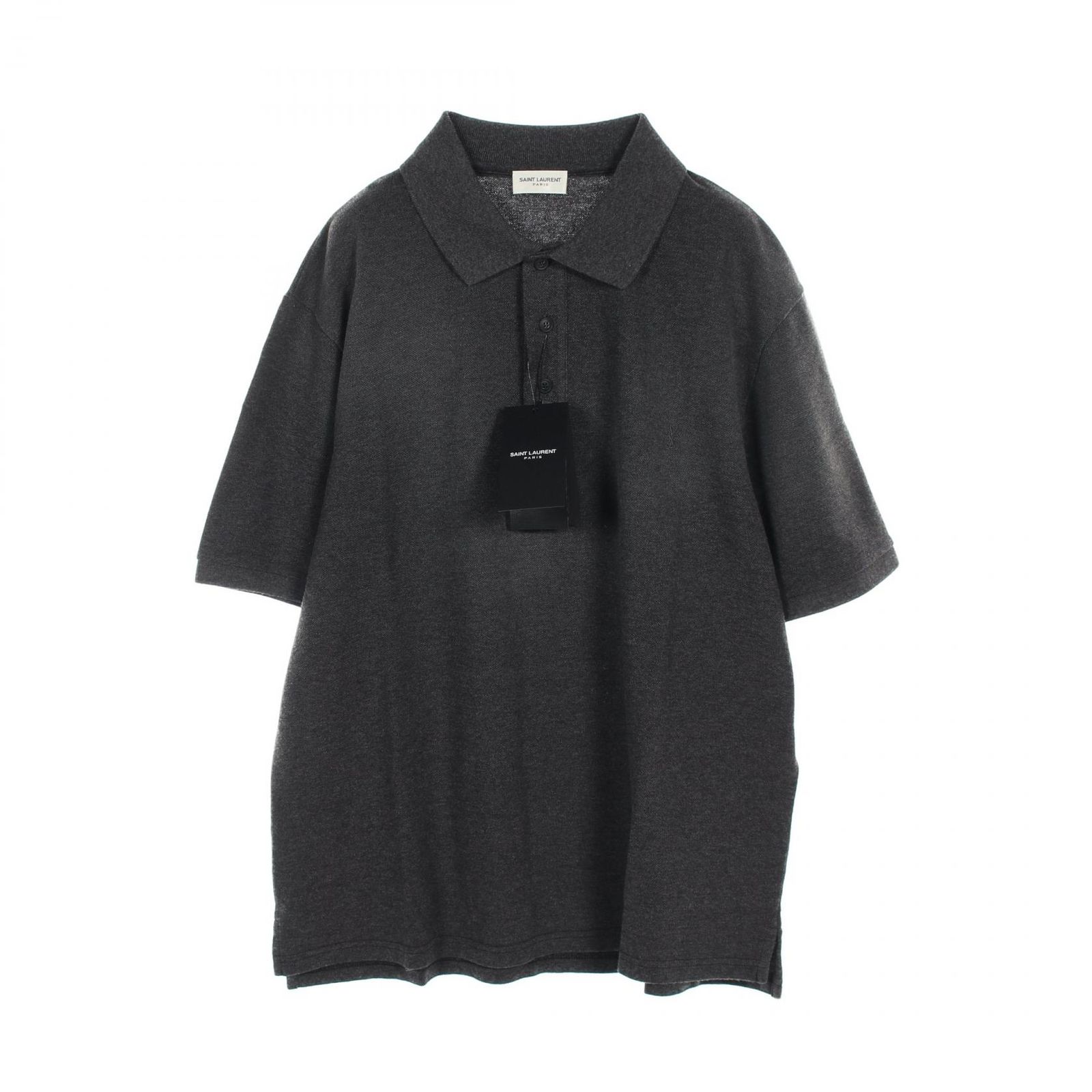 サンローラン SAINT LAURENT ポロシャツ 751102Y37HC1406L グレー コットン ポロシャツ メンズ