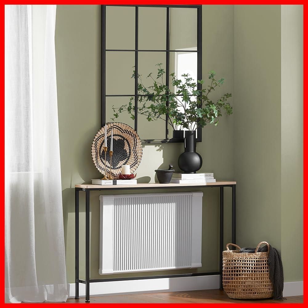 在庫 サイドテーブル スリム おしゃれ 幅120×奥行き20×高さ80 細長い 玄関テーブル 飾り棚 北欧風 玄関収納 コンソールテーブル 省スペース 玄関 棚 SoBuy オープンラック ナチュラル FSB19-XL-Z