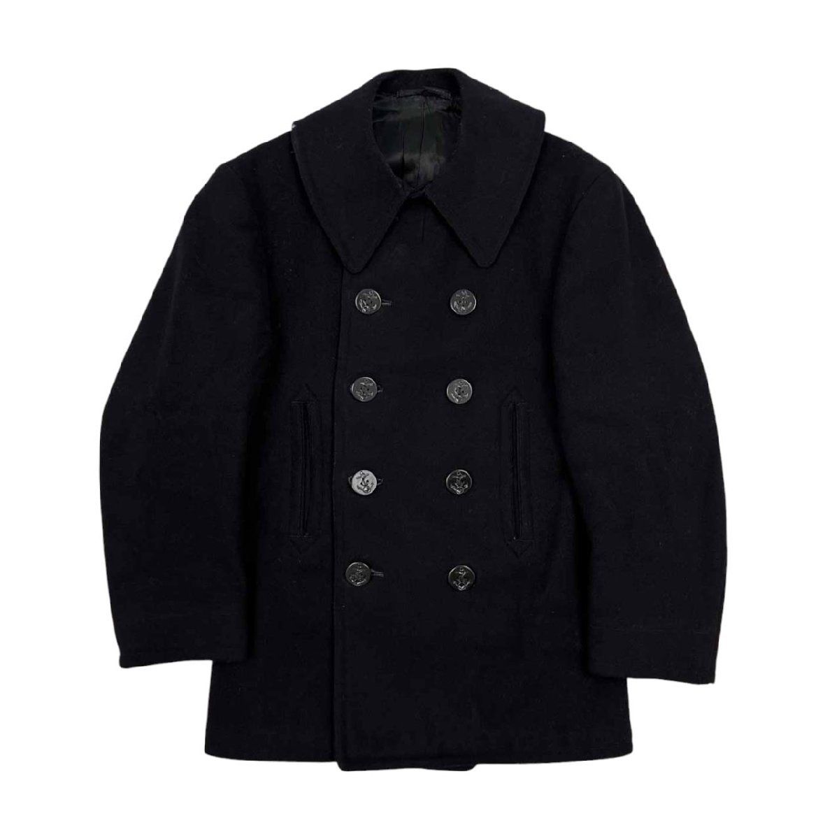 !! US.NAVY◆40s|10ボタン|NAVAL CLOTHING FACTORY ビンテージ ピーコート Pコート |ポケット裏地コーデュロイ生地|ネイビー