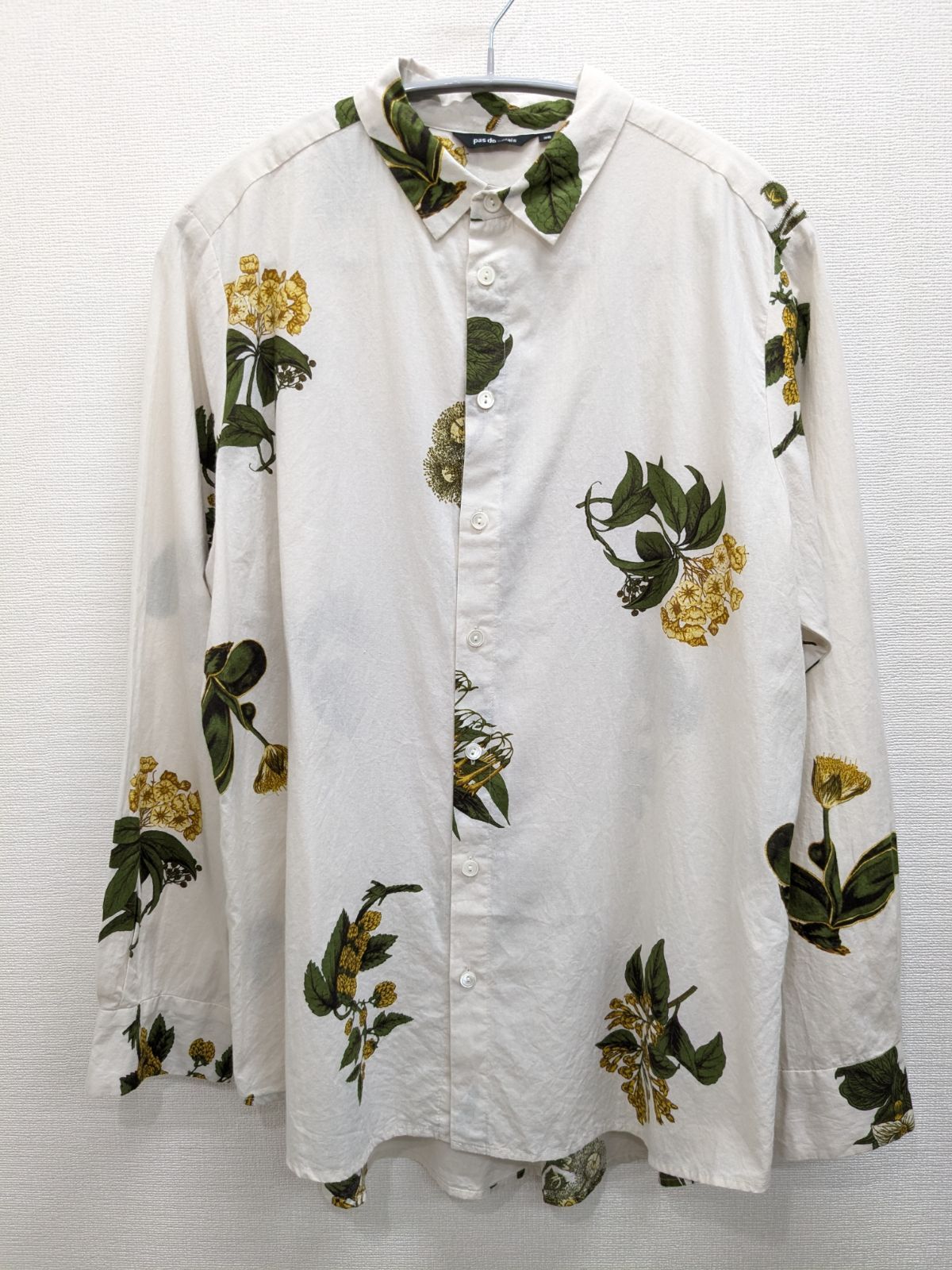 パドカレ pas de calais 夏の植物 プリント 長袖 ブラウス