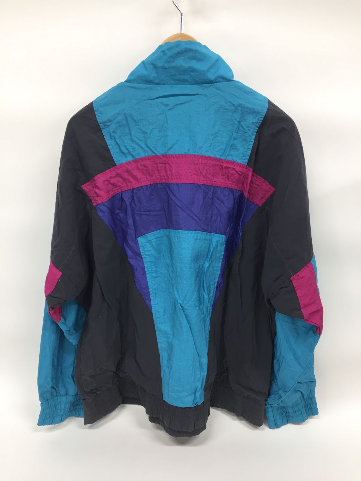 80s adidas ナイロンジャケット Ｌ 80s adidasアディダス トレフォイル ロゴ ツートン 切り替え