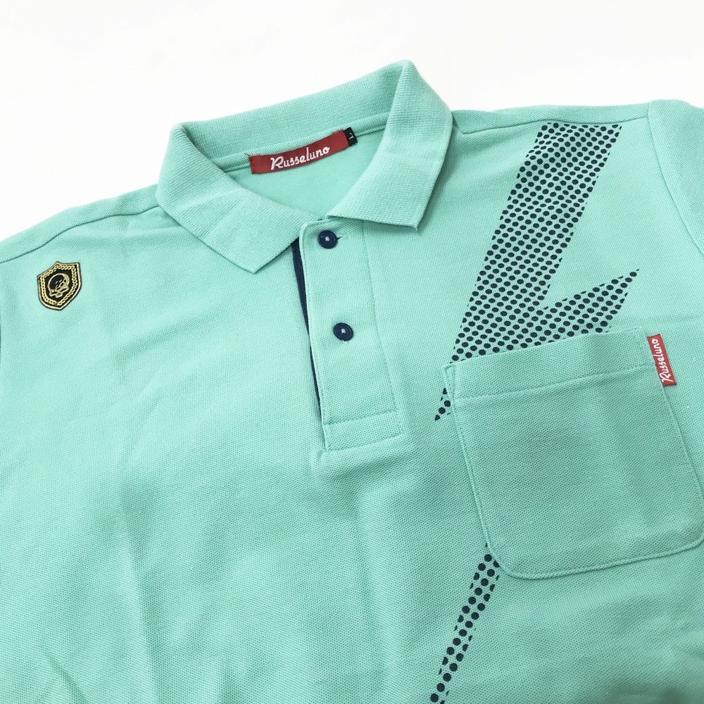 サイズ：L RUSSELUNO ラッセルノ 半袖ポロシャツ グリーン系