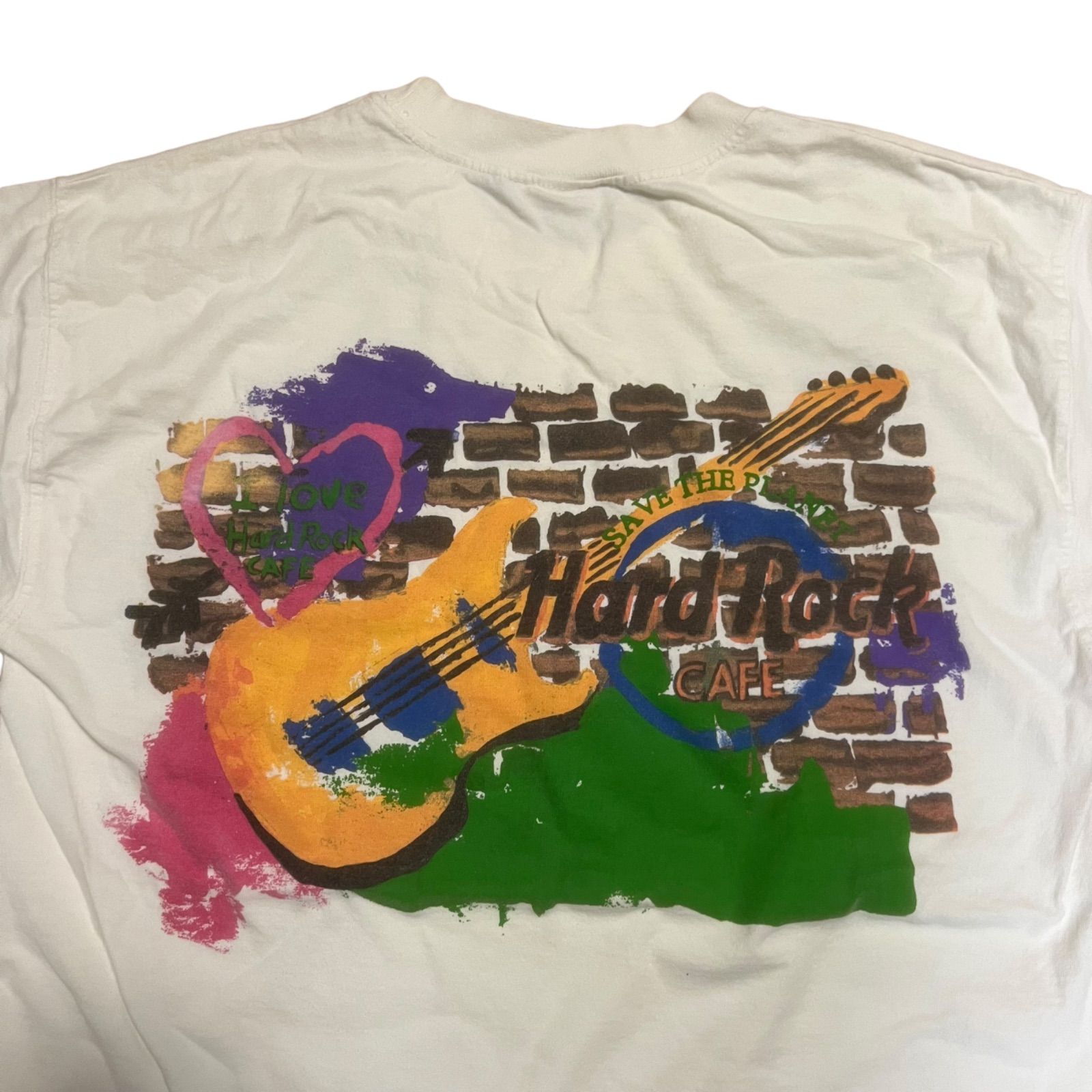 GM683 Hard Rock Cafe ハードロックカフェ 半袖 Tシャツ トップス プルオーバー クルーネック ホワイト系 メンズ 実寸参考 -  メルカリ