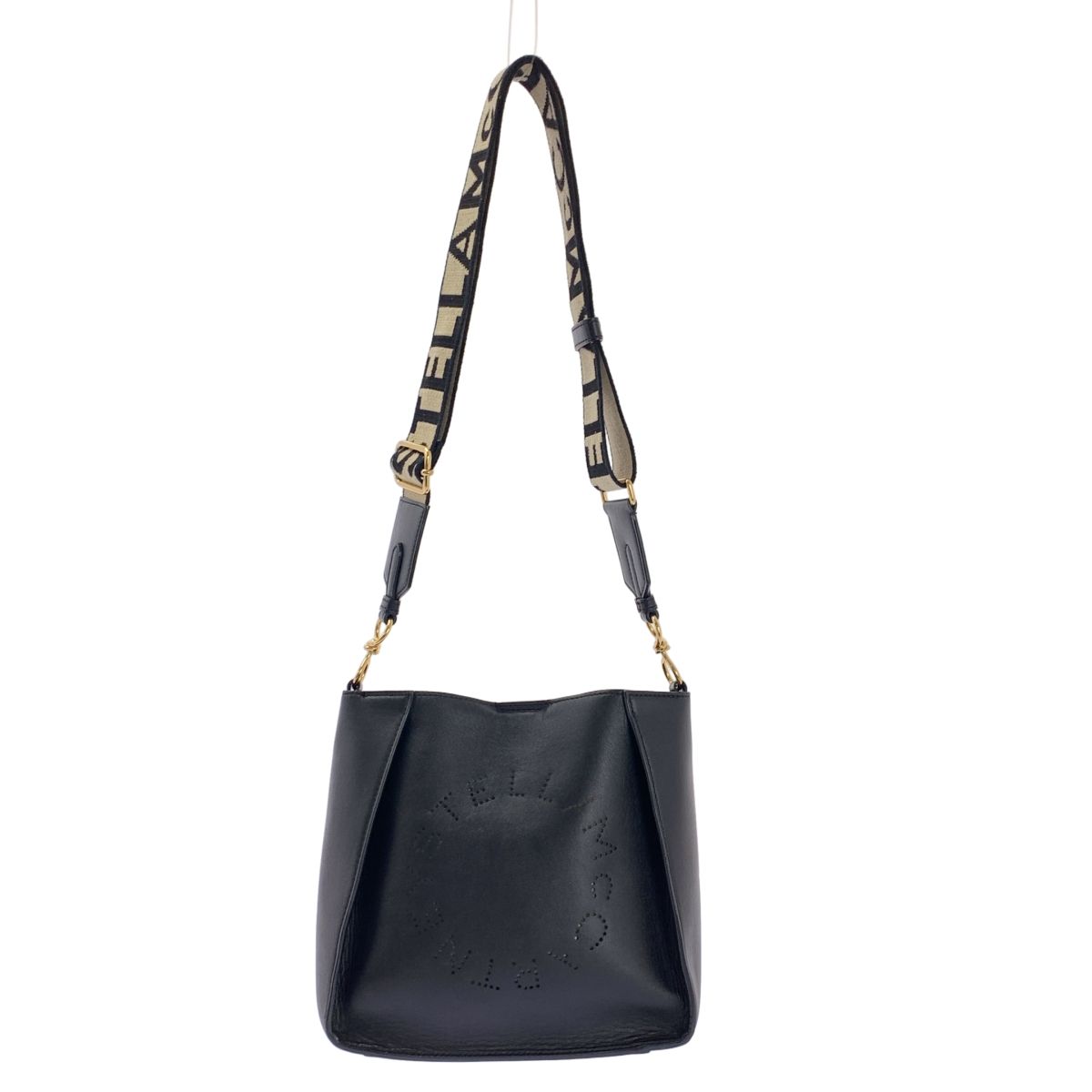 STELLA McCARTNEY | ステラマッカートニー | レザー パンチングロゴ ショルダーバッグ | ブラック | レディース