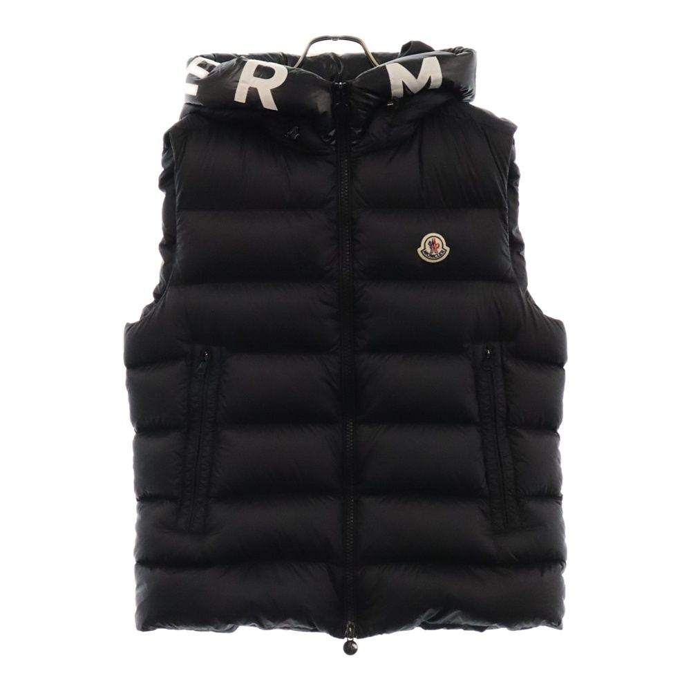 MONCLER (モンクレール) 21AW MONTREUIL モントルイユ フード ロゴダウンベスト ブラック G20911A00018 53048