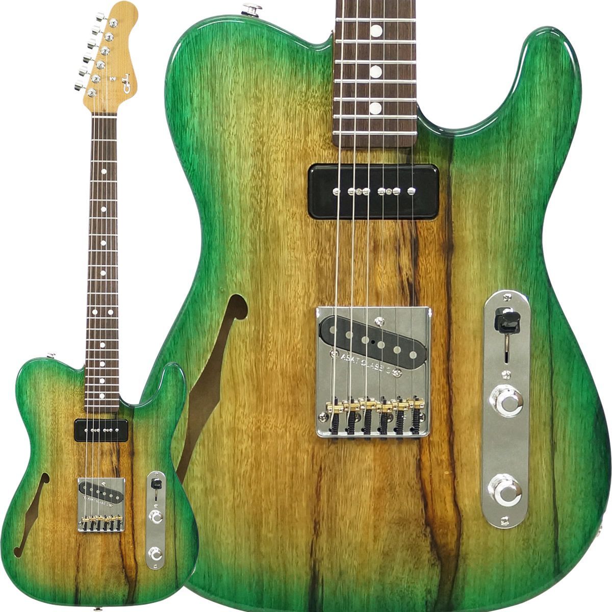 G-L Custom Shop ASAT Classic Bluesboy 90 Black Limba Top Greenburst|Wenge アウトレット