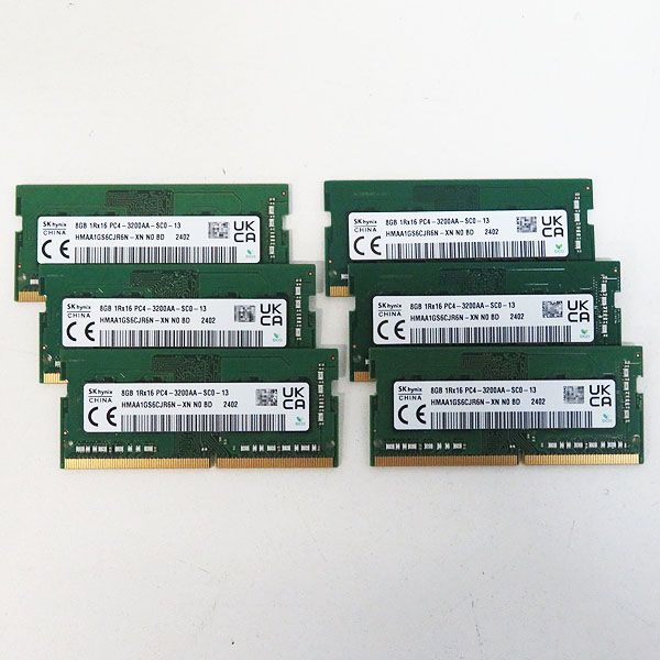SK hynix 8GB PC4-3200AA 6枚セット【ノートPC用/メモリ/SODIMM