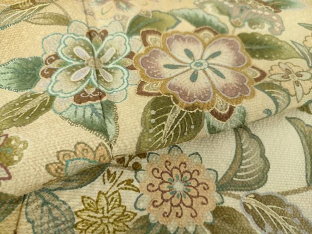 平和屋着物○訪問着 更紗花文 暈し染め 金彩 正絹 逸品 DAAX4730ps