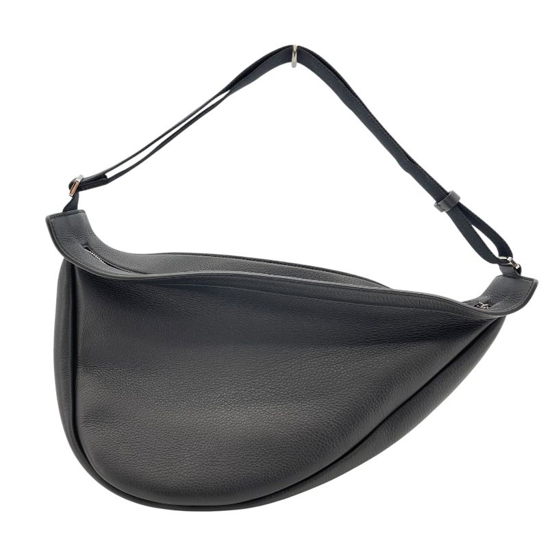 ザ ロウ The Row ステウチーバナナ ブラック レザー メンズ ショルダーバッグ