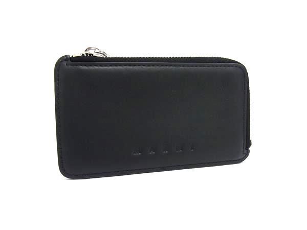 MARNI マルニ レザー コインケース コインパース 小銭入れ レディース ブラック系×グリーン系 FG3875