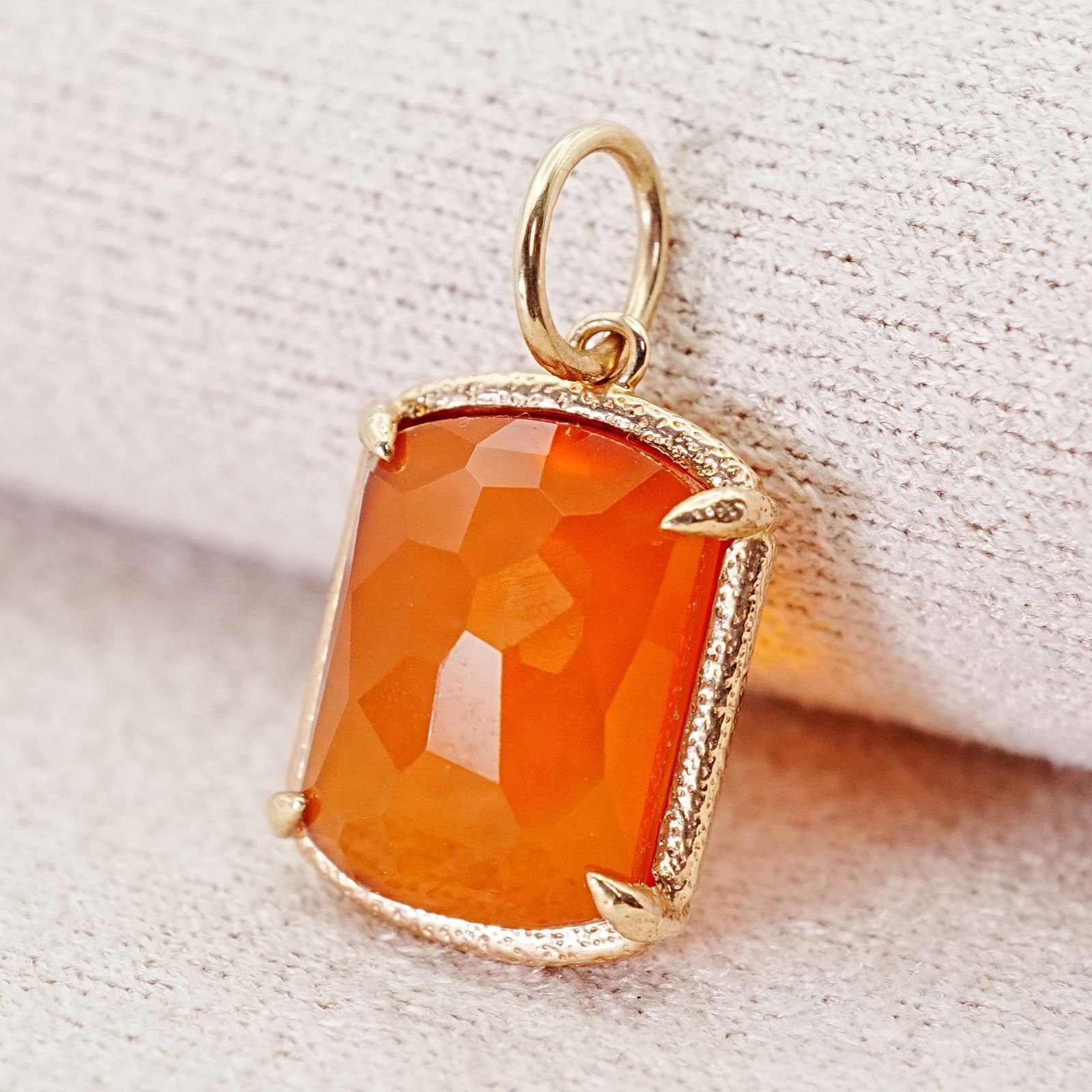 アガット カーネリアン K10 ネックレストップ チャーム 24-4930S