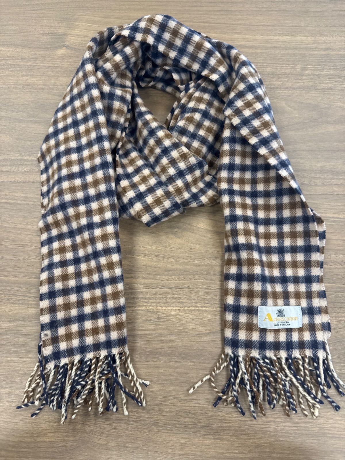 アクアスキュータム Aquascutum カシミヤマフラー ENGLAND