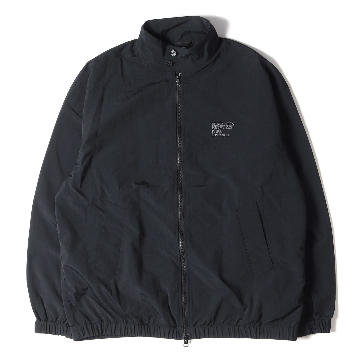 19SO ナインティーンエスオー ロゴ刺繍 ナイロン スイングトップ