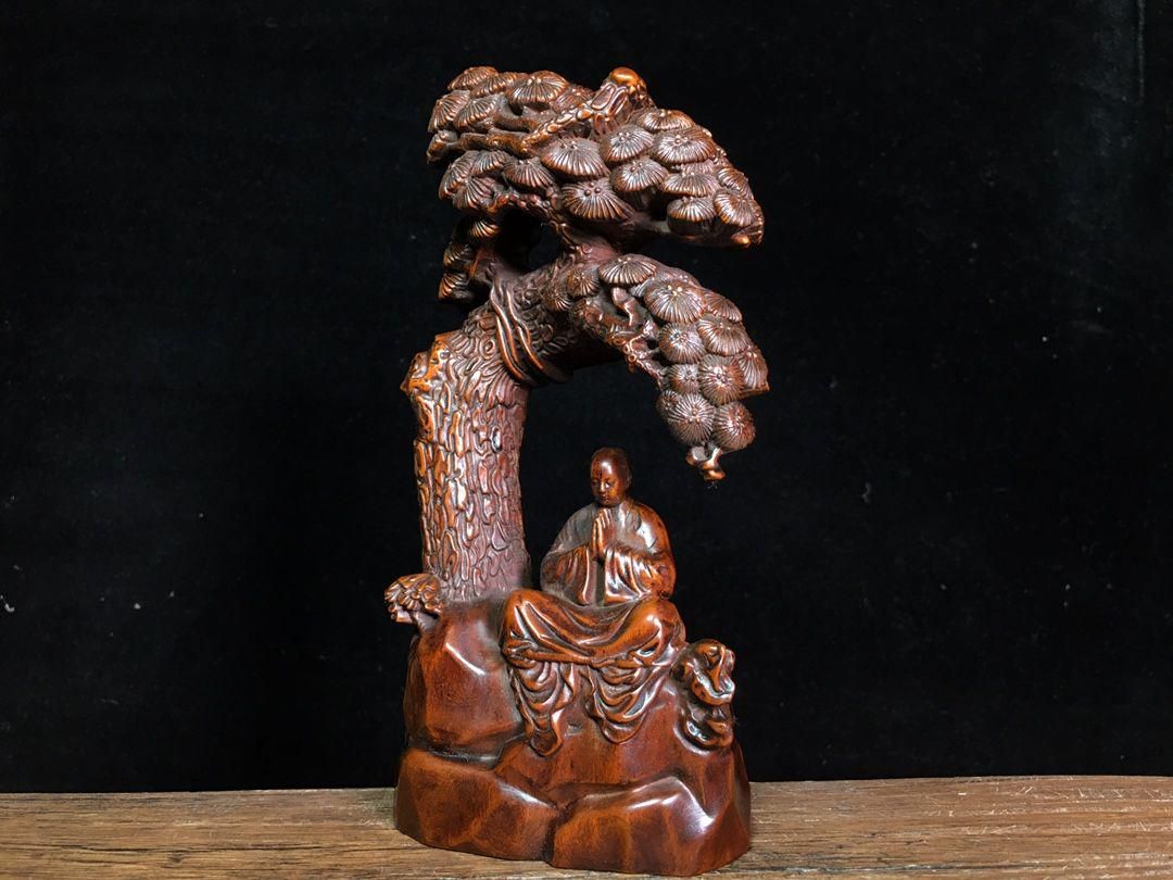 彫刻松下達磨祖師の置物