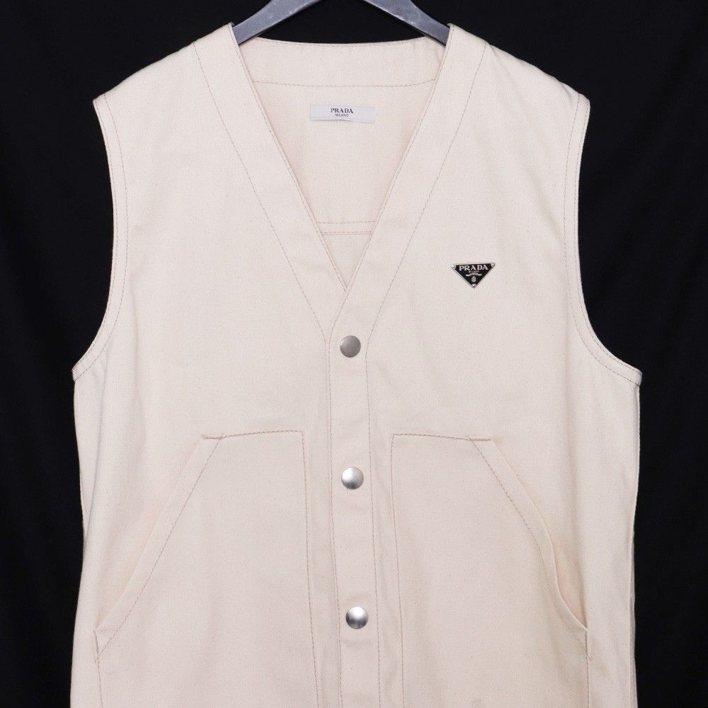 PRADA TRIANGLE LOGO DENIM VEST Sサイズ - メルカリ