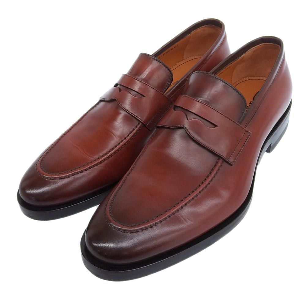 その他 エコスタイルサントーニSANTONI サントーニ 美品 SANTONI サントーニ Uチップ レザー クラシックローファー シューズ メンズ レッド US 7 1/2 US  7 1/2