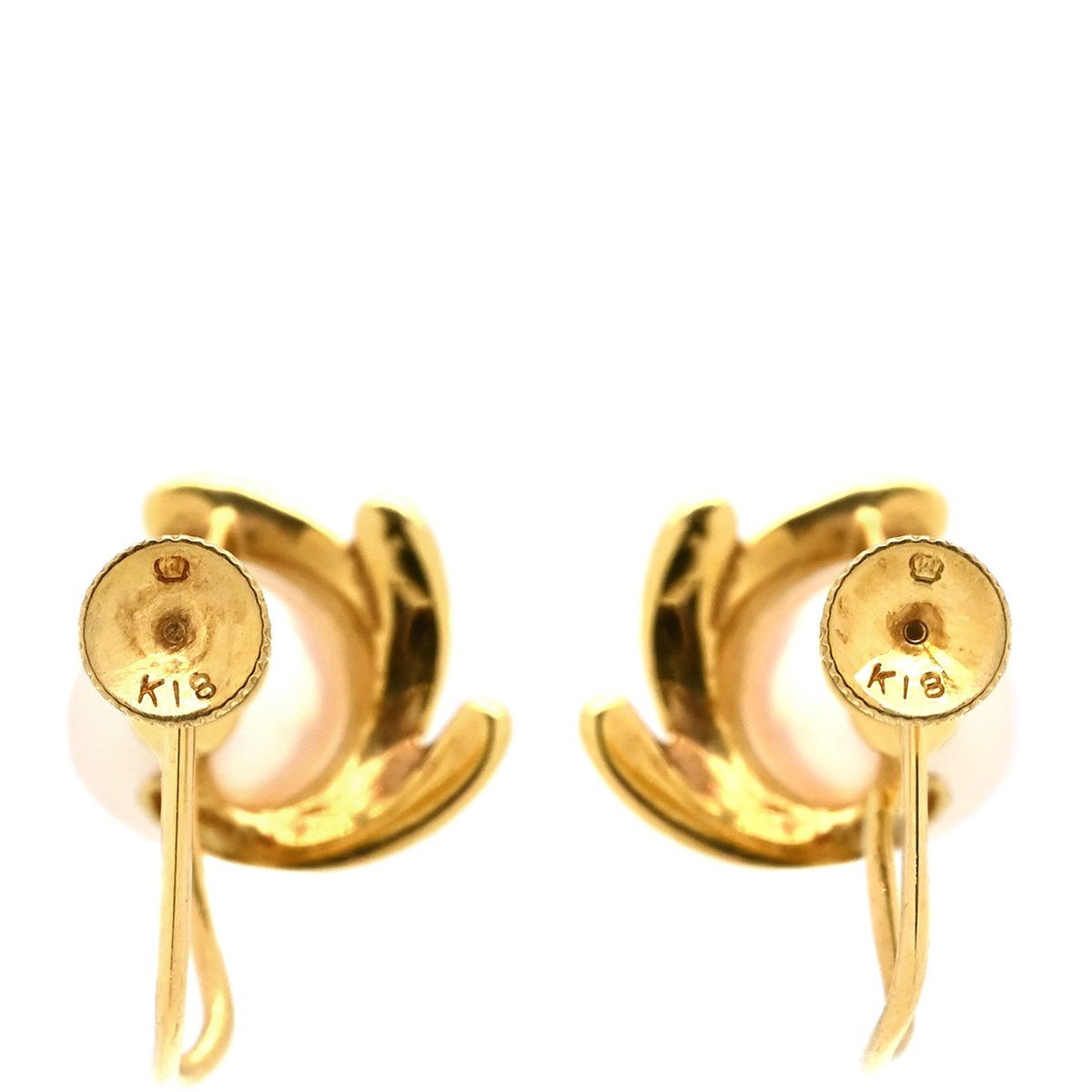 ミキモト MIKIMOTO イヤリング K18YG パール パールホワイト×イエロー  