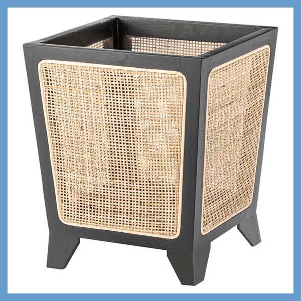 天然木 ミンディ と籐 ラタン のプランターカバー W32×D32×H38cm No.924 角型