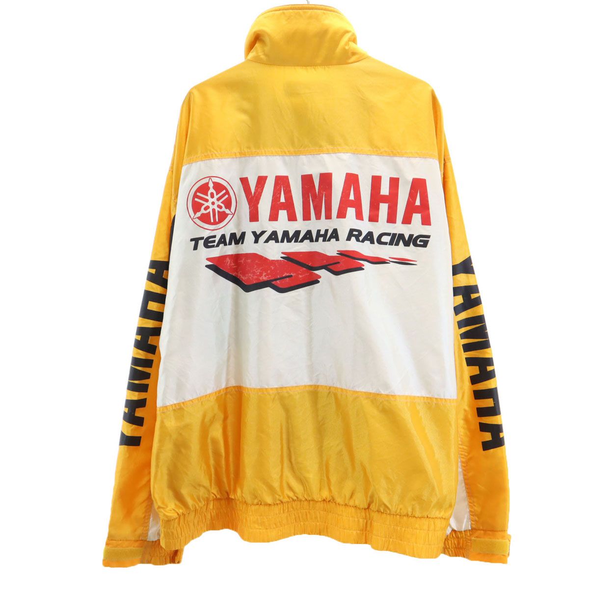 YAMAHA ヤマハ ウインドブレーカー LL イエロー系 裏メッシュ メンズ 古着