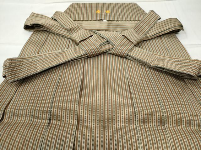 平和屋着物○男性 馬乗り袴 縞 三越扱い 正絹 逸品 CAAX1158vf 平和屋着物 