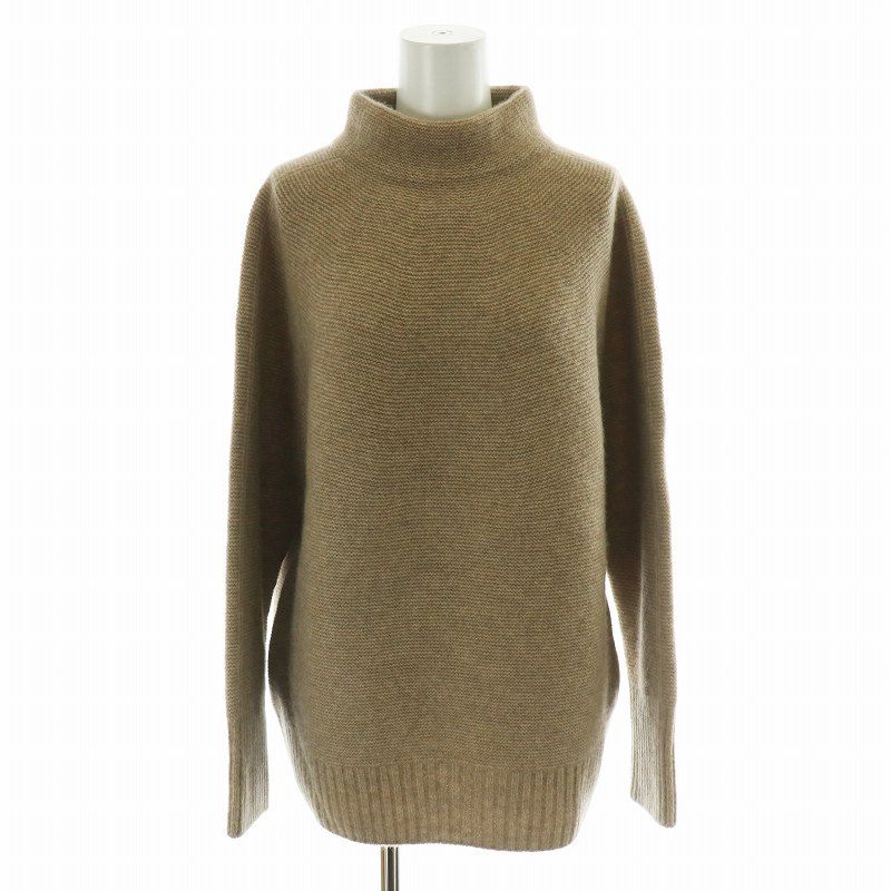 ルーエンローズ LUYUAN ROSE ニット セーター 長袖 ハイネック カシミヤ L ベージュ 茶 ブラウン |MW GY18