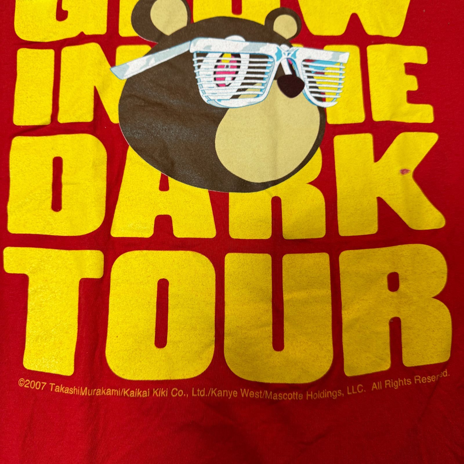 00s Y2K Kanye west 村上隆 GLOW IN THE DARK TOUR 2007 Tシャツ L 