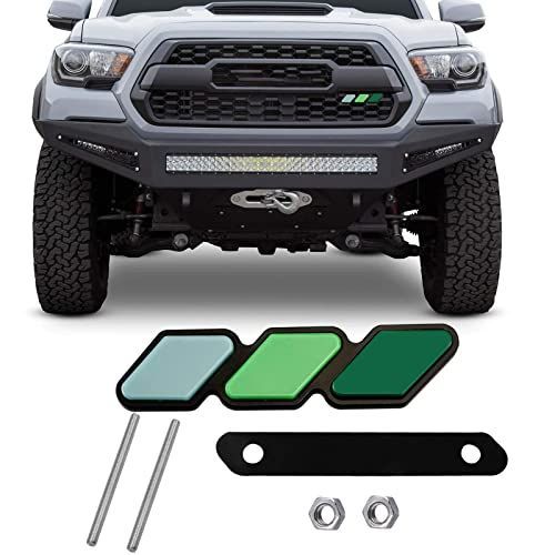 Blue，Green，Navy JINGSEN 3色グリルバッジロゴ装飾アクセサリー 車 トラック ラベル Tacoma 4Runner タンドラ Rav4 ハイランダーのT-G3Y 3色バッジロゴバーベキューグリル(グリーン)