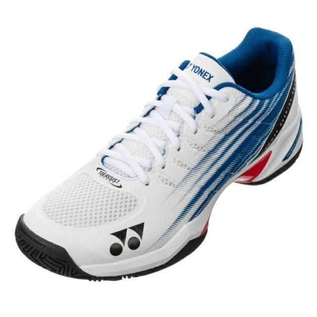 YONEX ヨネックス パワークッションチームGC ホワイト/ディープブルー 22 SHTTGC 741 | テニスシューズ テニス用品 靴 くつ クレー・砂入り人工芝コート用 衝撃吸収性 フィット性 反発性 軽量 通気