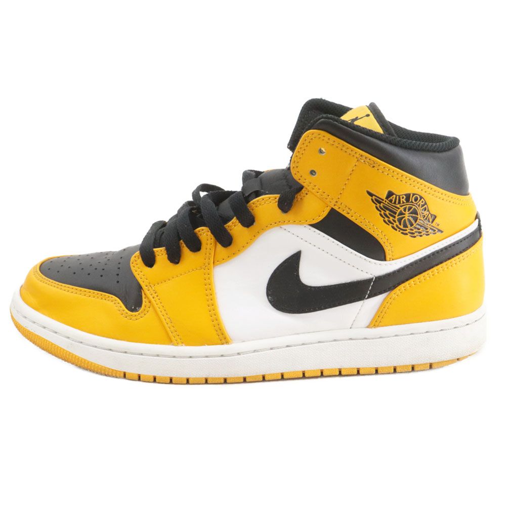 NIKE (ナイキ) AIR JORDAN 1 MID TAXI エアジョーダン タクシー ミッドカットスニーカー ブラック/イエロー US9.5/ 27.5cm 554724-701 - メルカリ