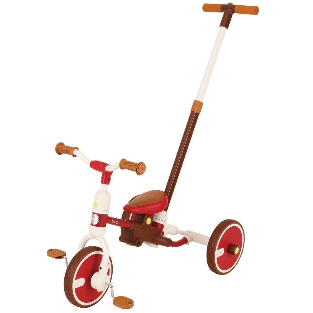 在庫処分 1064 カジキリ押棒三輪車 三輪車 レッド トレーニングバイク イイモ iimoスイッチバイク 3WAY 3in1 エム アンド エム 1.5歳から M-M