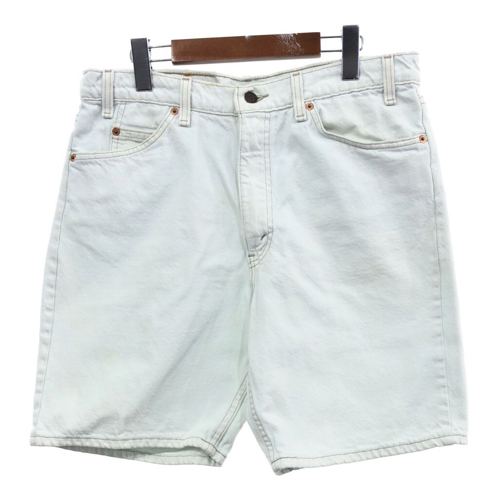 90年代 Levi s リーバイス 550 デニムショートパンツ オレンジタブ ライトブルー メンズ W34 古着 T8889