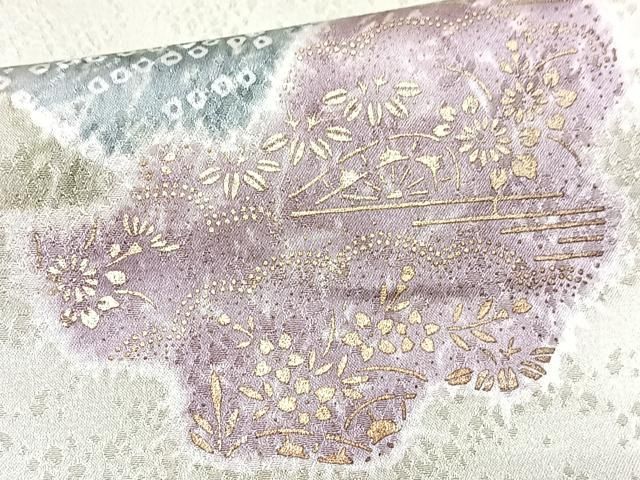 平和屋着物○訪問着 紬地 枝花文 正絹 逸品 CAAX0815vf