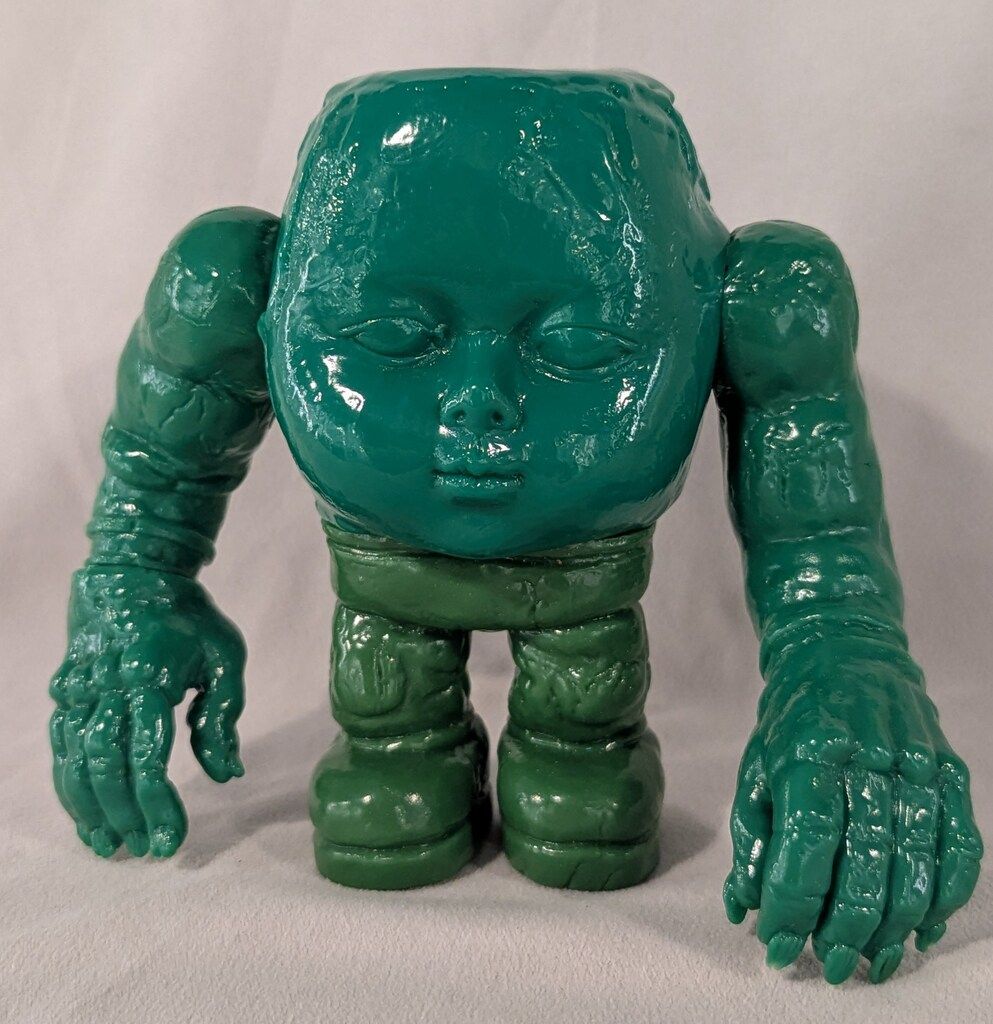 リアルヘッド　クローンミュータントイービル　ミニ　ソフビ　フィギュア　緑 リアルヘッド クローンミュータントイービル ミニ ソフビ フィギュア