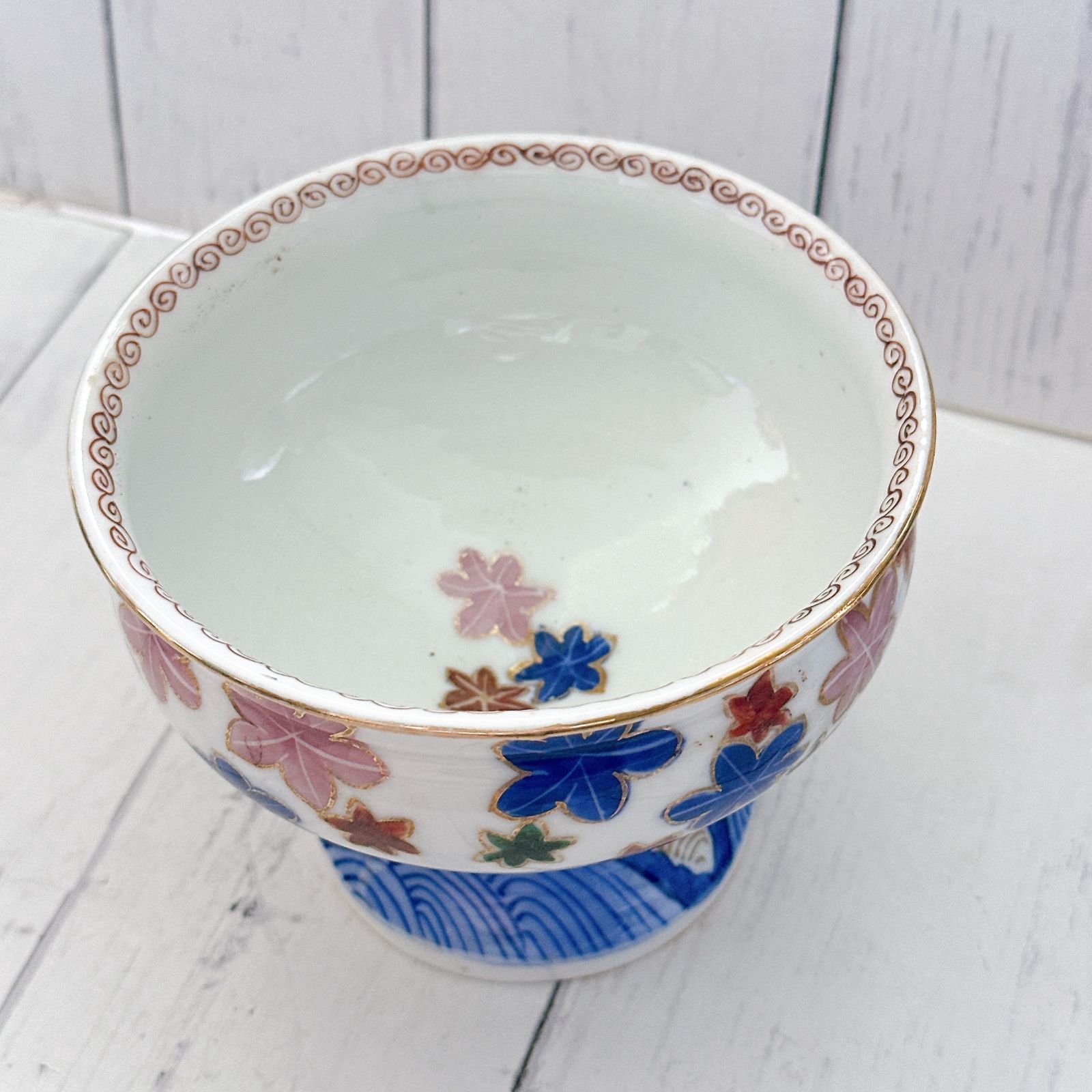 古伊万里 色絵 盃洗 杯洗 有田焼 鉢 もみじ 楓 骨董品
